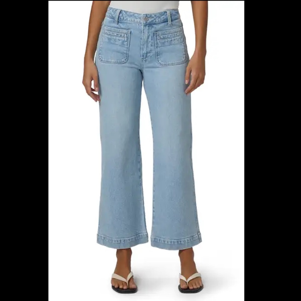Paige Leenah Patch Pocket Wide Leg Ankle Jeans (Olevia)